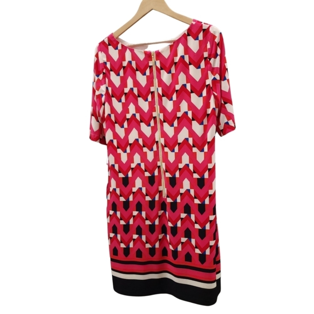 Eliza J Graphic Print Jersey Shift Dress Sz 14 Nwt - Picture 3 of 9